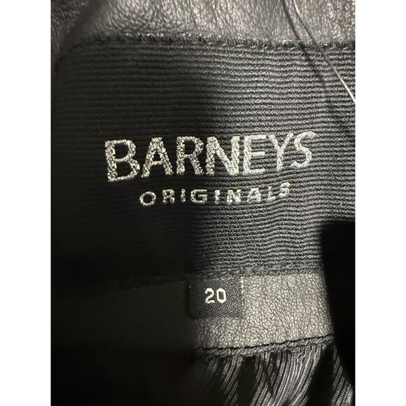 Barneys Originals Leather Jacket Womens 20 Black Biker Moto Asymmetrical Zip - Picture 10 of 16